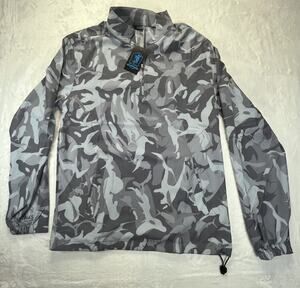 Scales Pullover Mens MEDIUM Gray Camo Quarter Zip Performance Lightweight Jacket